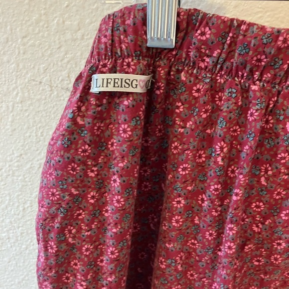 Life is Good “Dream” Maroon Floral Cotton PJ Bottoms - Picture 9 of 10